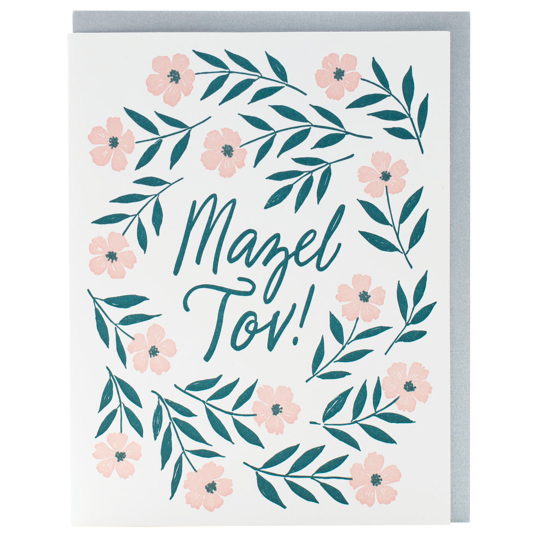 Smudge Ink Greeting Card - Mazel Tov