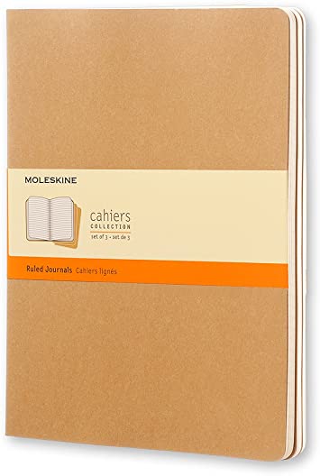 Moleskine Cahier 3 Pack Extra Large Kraft Brown - Lined