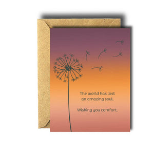 Bee Unique Greeting Card - Dandelion Sympathy