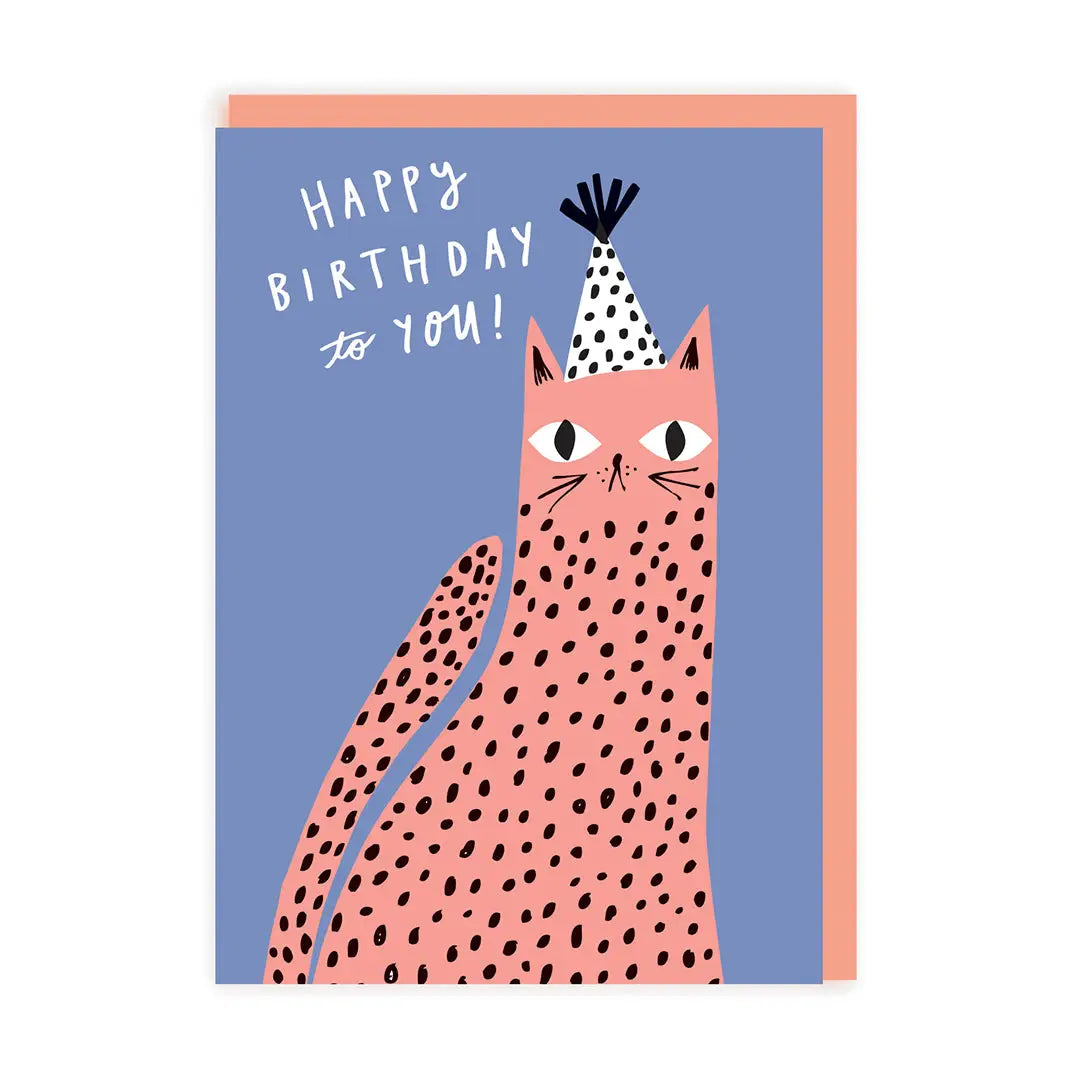 Greeting Card - Pink Leopard Birthday