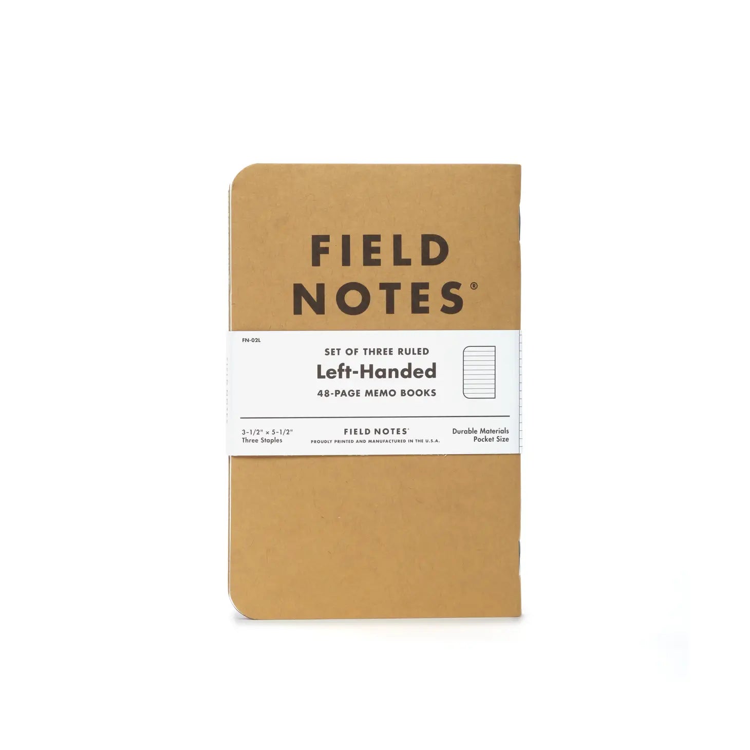 Field Notes Pocket Notebook Set - Kraft Left-Handed, Lined