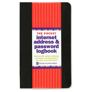 Internet Address & Password Logbook - Pocket