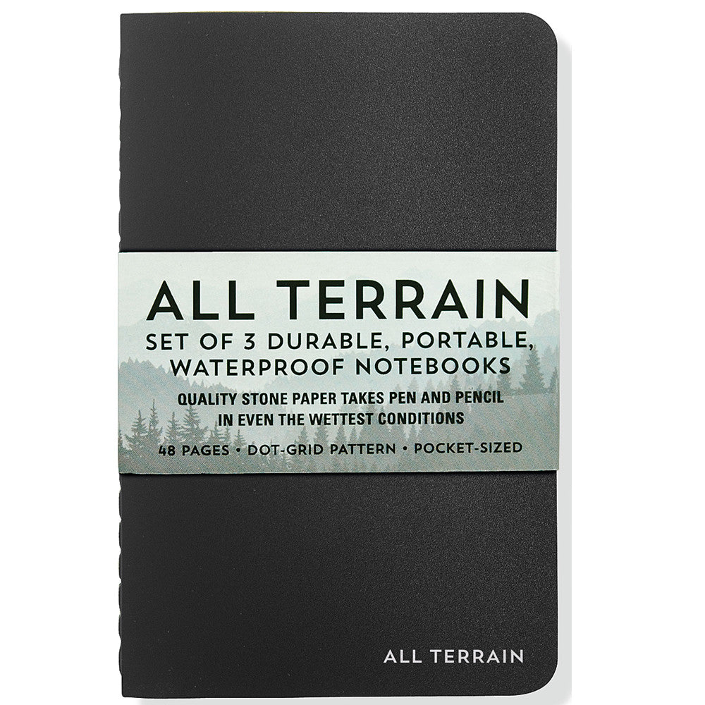Peter Pauper Notebook 3 Pack - All Terrain Waterproof - Black