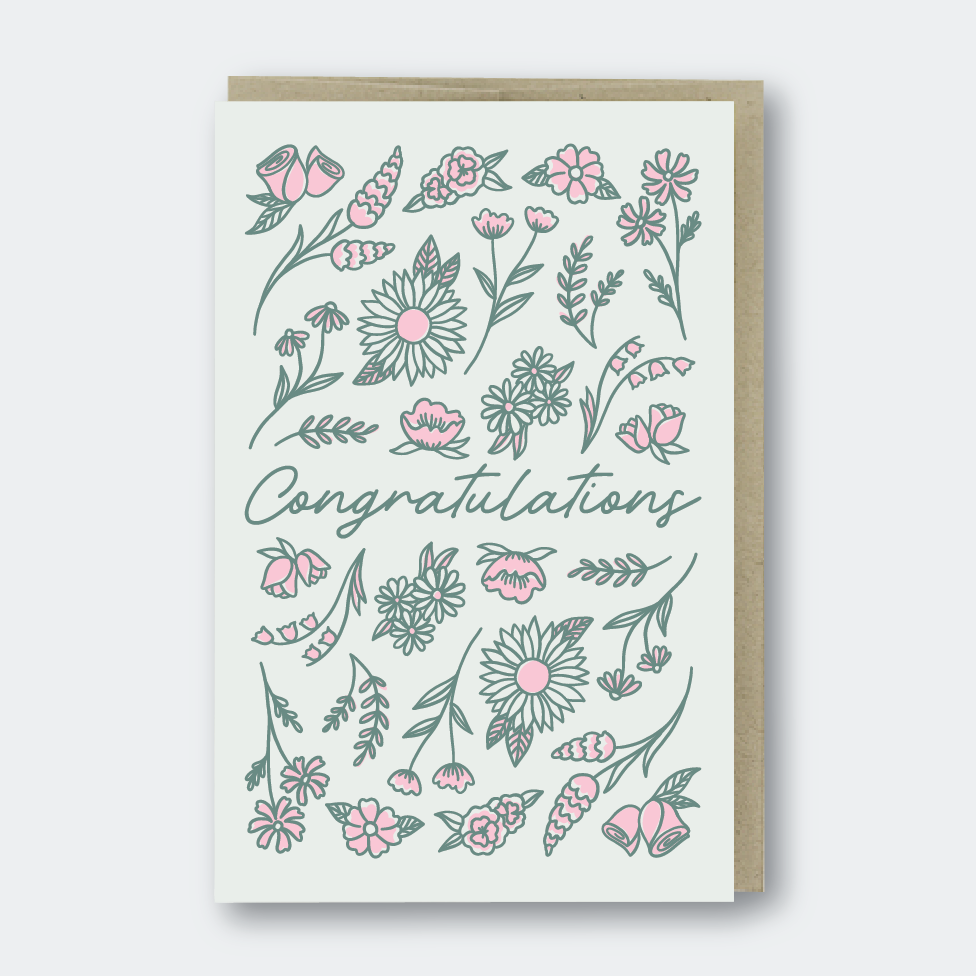 Pike Street Press Greeting Card - Congratulations Flowers