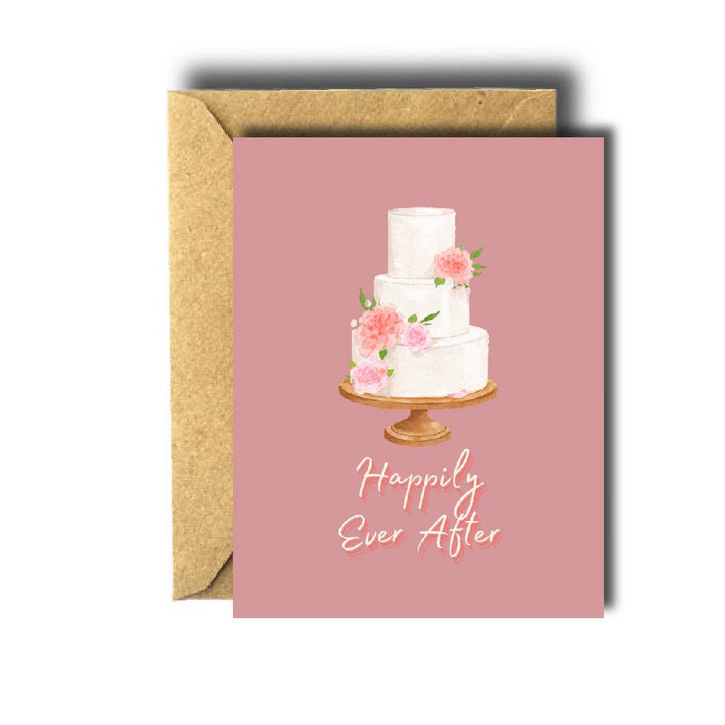 Bee Unique Greeting Card - Happily Ever After Wedding Cake