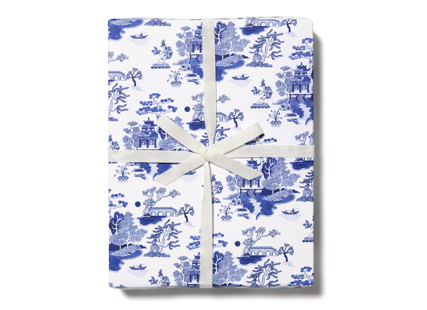 Red Cap Cards Wrapping Sheet - Blue Chinoiserie