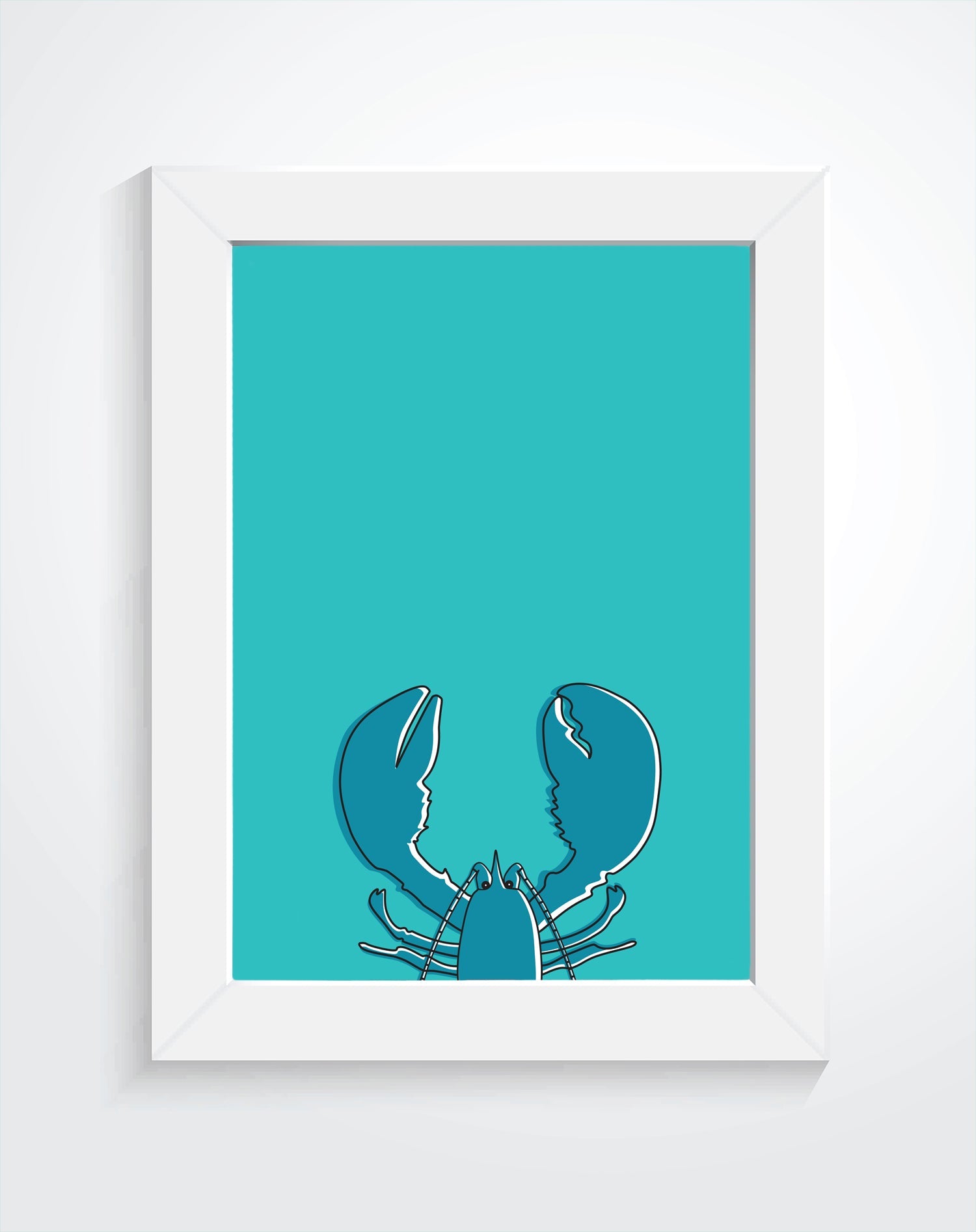 Paper and Wings Art Print - 11" x 14" - Blue Lobster