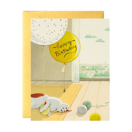 JooJoo Paper Greeting Card - Cat and Yarns