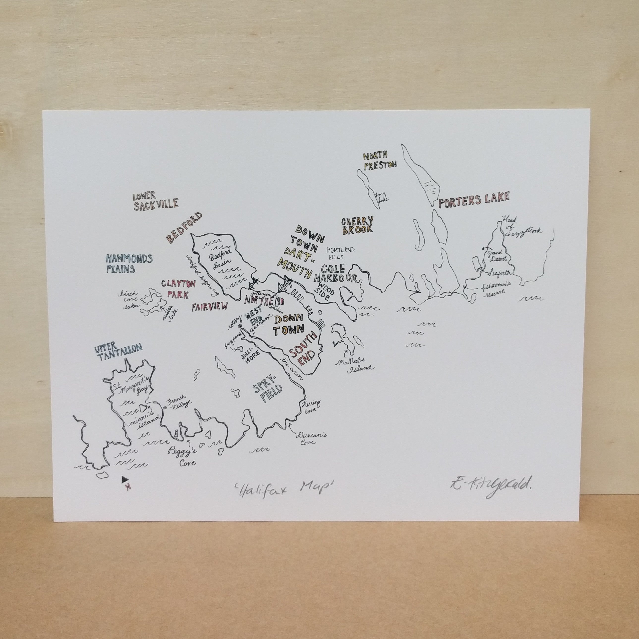 Emma Fitzgerald Art Print - Halifax Map