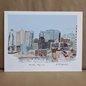Emma Fitzgerald Art Print - Halifax Skyline 8.5x11