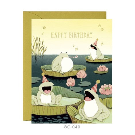 JooJoo Paper Greeting Card - Singing Frogs