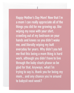 Classy Cards - Greeting Card - Mom to Mom Chatty Cathy