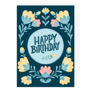 Hello Sweetie Design Greeting Card - Folksy Floral Birthday