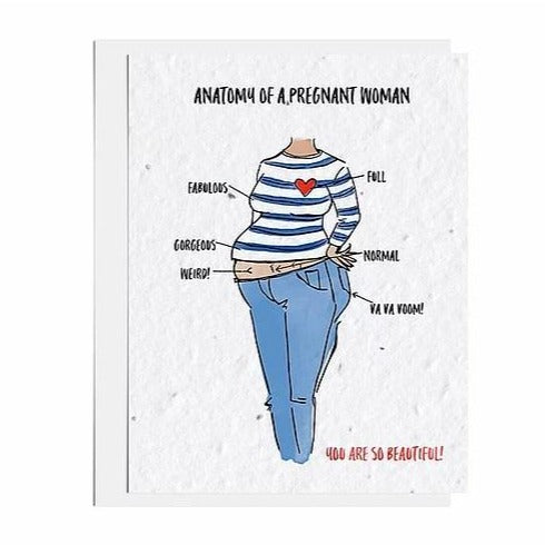 Jill + Jack Plantable Greeting Card - Anatomy of a Pregnant Woman