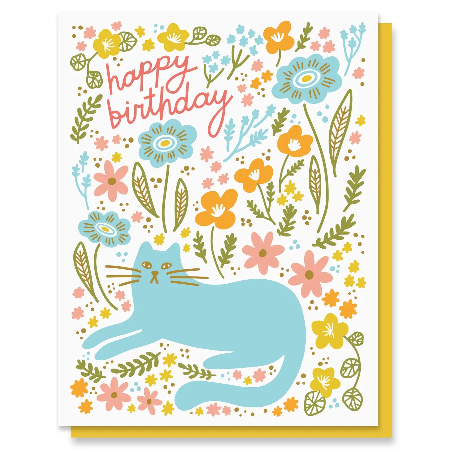 Paper Parasol Press Greeting Card - Cat Garden Birthday