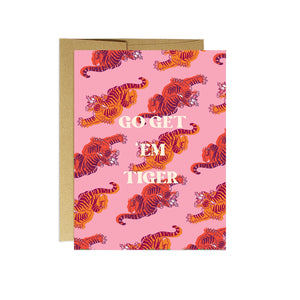 Party Mountain Greeting Card - Go Get 'Em Tiger