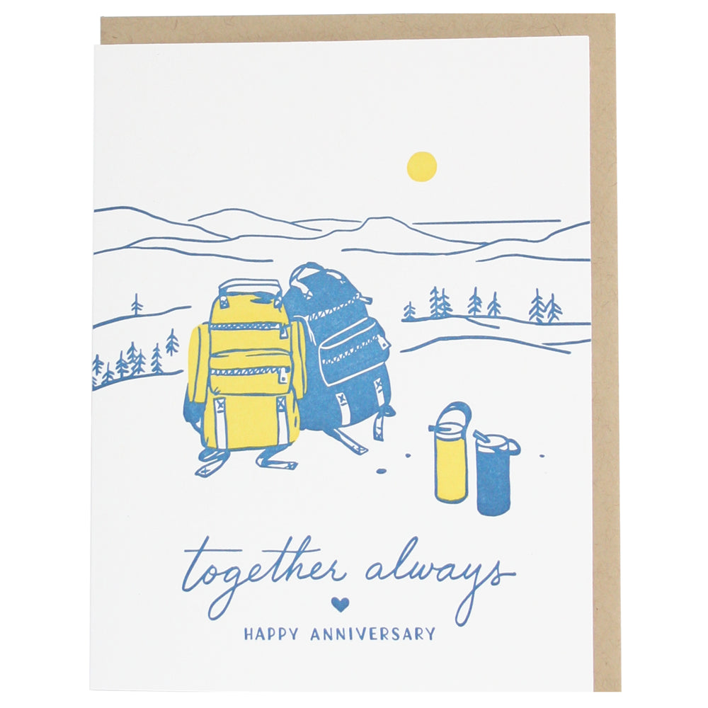 Smudge Ink Greeting Card - Backpacks