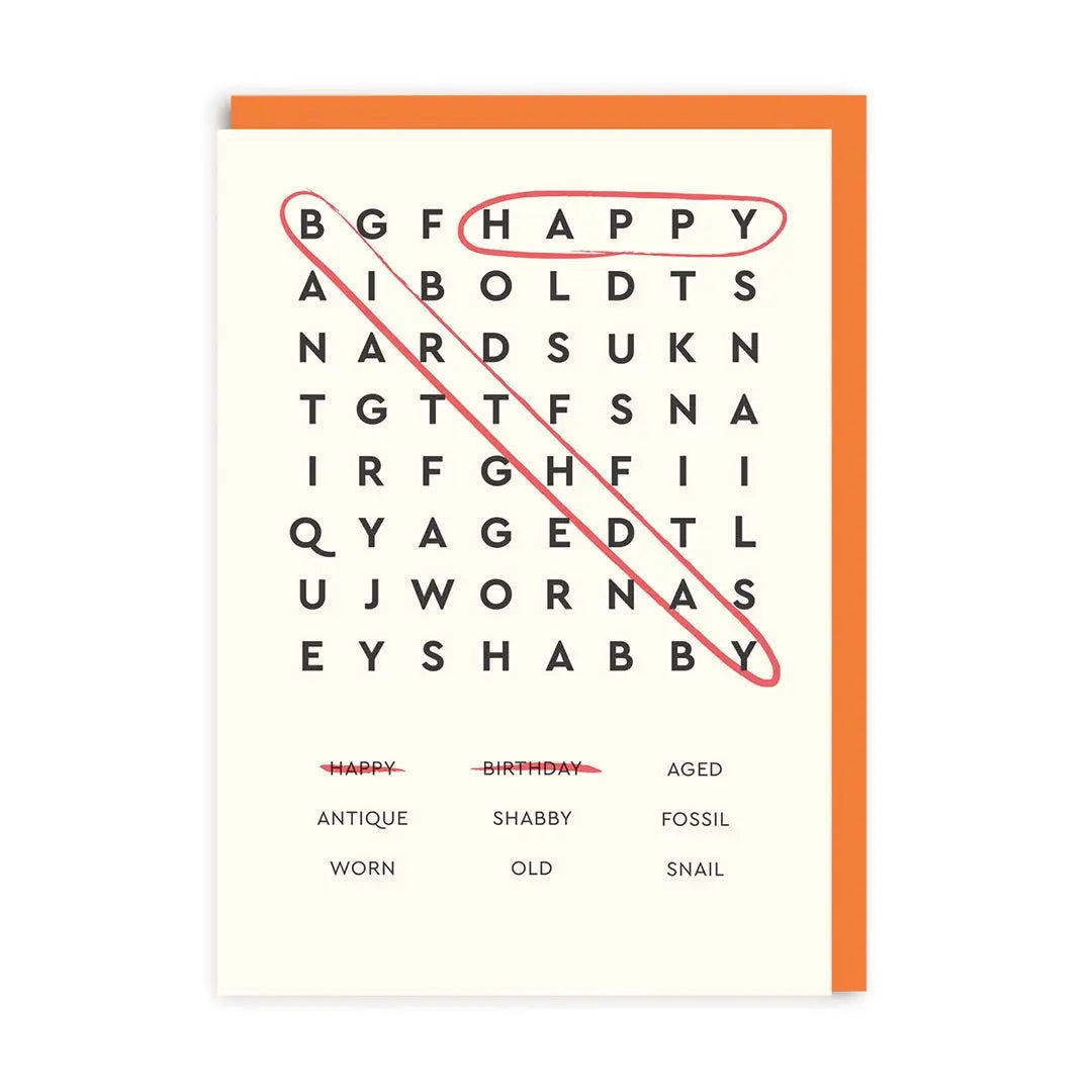 Ohh Deer Greeting Card - Happy Birthday Word Search