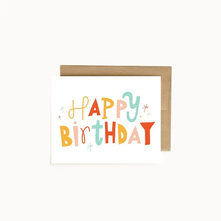 Hello Doodle Greeting Card - Colourful Birthday