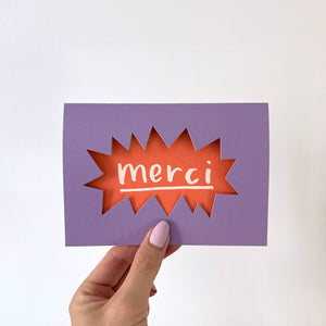 Greeting Card - Merci Die Cut