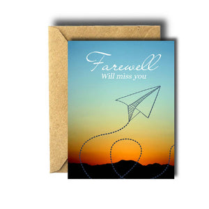 Bee Unique Greeting Card - Farewell Airplane