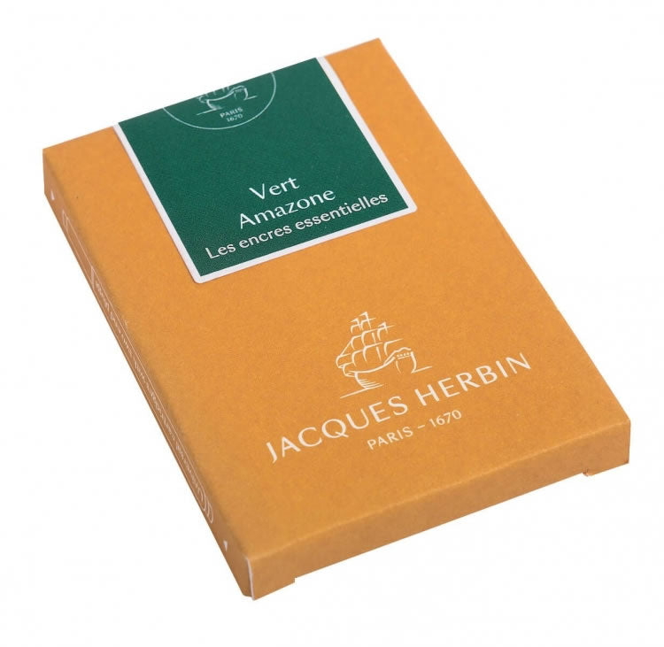 J. Herbin Ink Cartridge Box - Vert Amazone