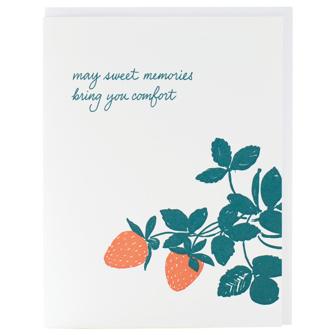 Smudge Ink Greeting Card - Strawberry Plant