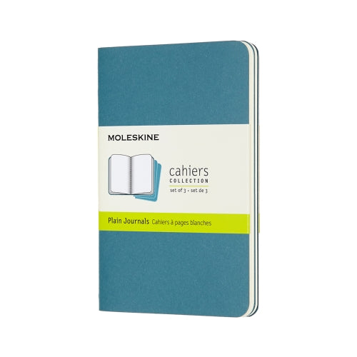 Moleskine Cahier 3 Pack Pocket Brisk Blue - Plain