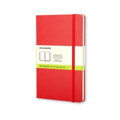 Moleskine Notebook Classic Large Red Hard Cover - Plain