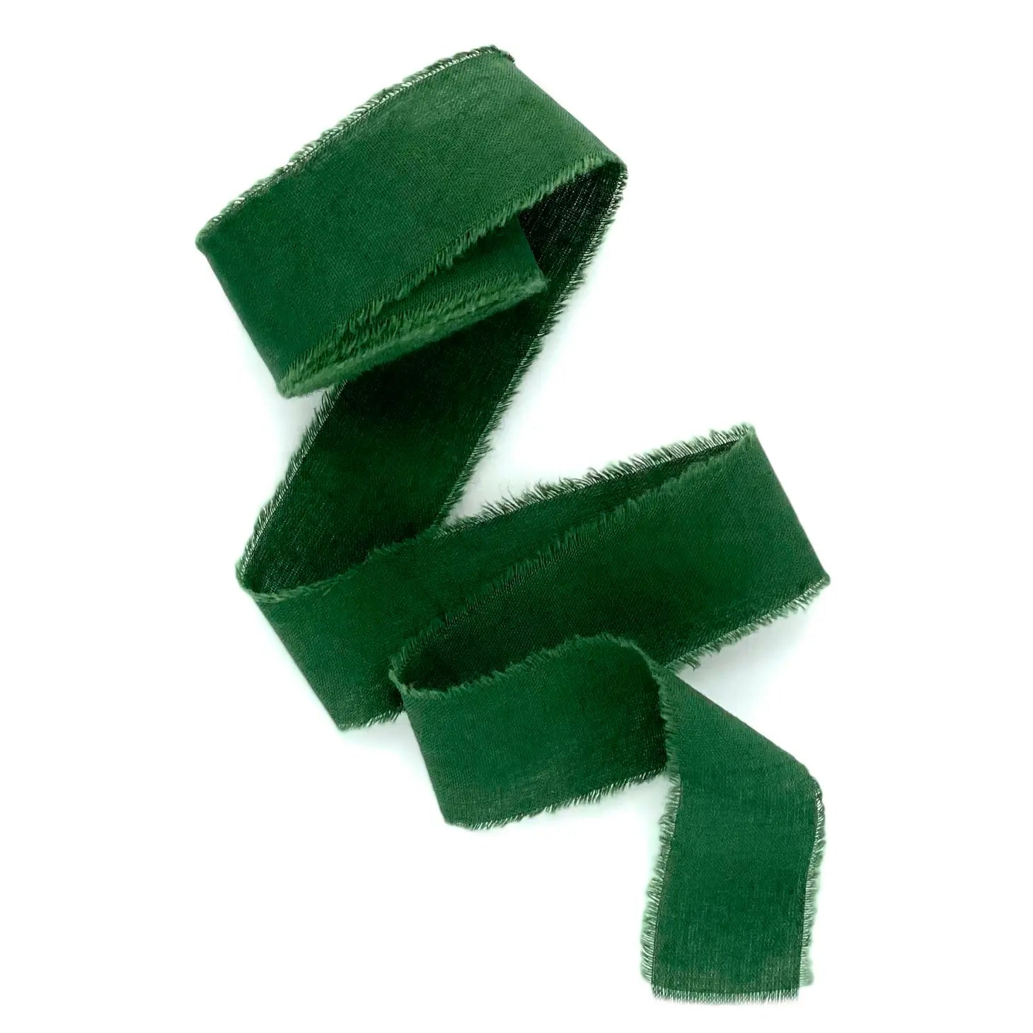 Hand Dyed Cotton Ribbon - 1" Dark Green