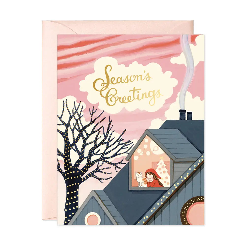 JooJoo Paper Greeting Card - Window Girl Greetings