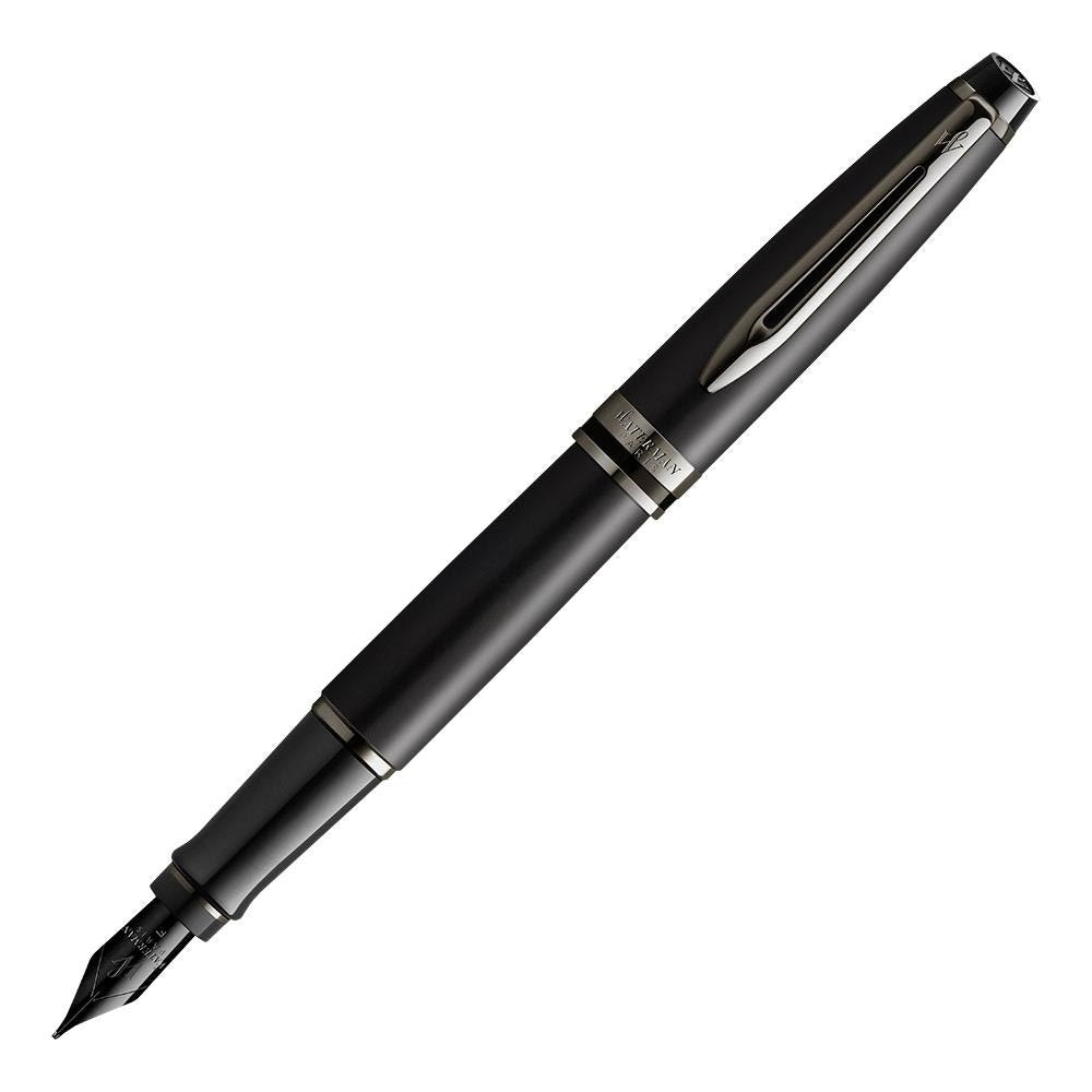Waterman Expert Fountain Pen - Metallic Black + Gunmetal Trim - Fine