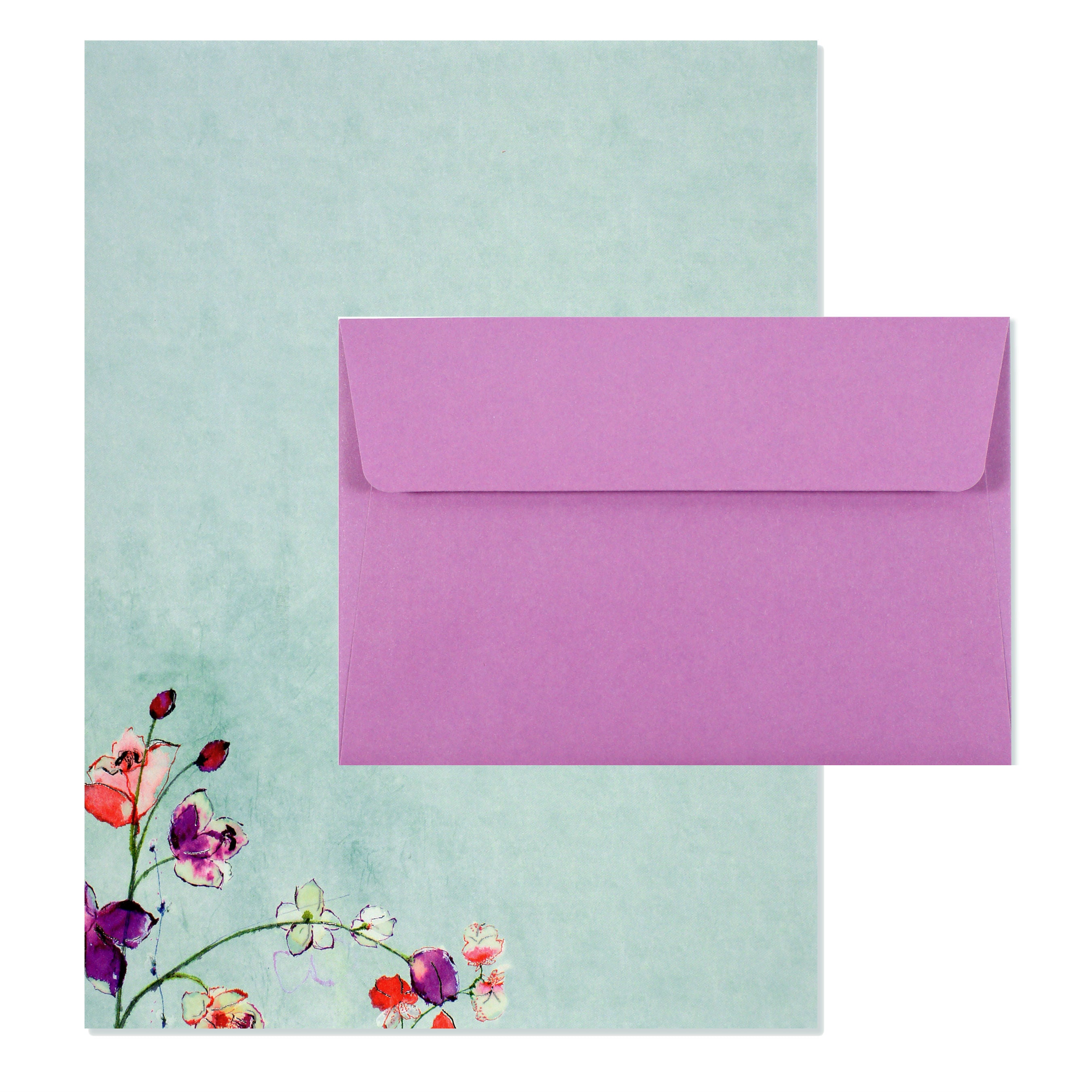 Letter-Perfect Stationery - Fuchsia Blooms