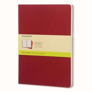 Moleskine Cahier 3 Pack Extra Large Cranberry Red - Plain