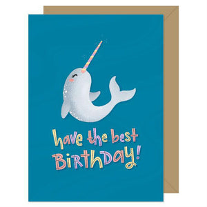Hello Sweetie Design Greeting Card - Birthday Narwhal