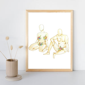 Oxford & Pepperell Art Print - Flower Couple 5x7
