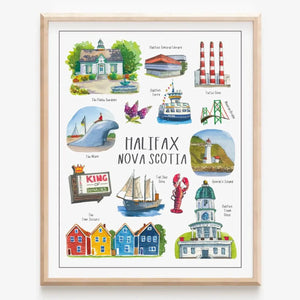 Janna Wilton Art Print - Halifax Landmarks 8x10