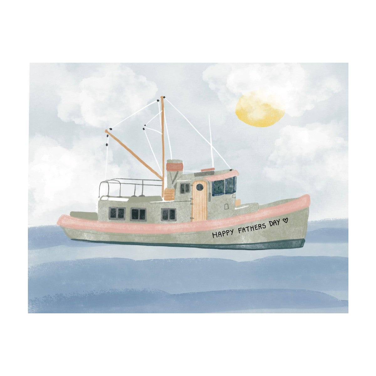 Poplar Paper Co. Greeting Card - Happy Father's Day Fishing Boat