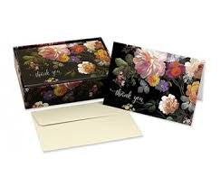 Peter Pauper Boxed Notes - Midnight Floral Thank You