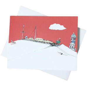 Emma Fitzgerald Greeting Card - Citadel Hill Red Sky