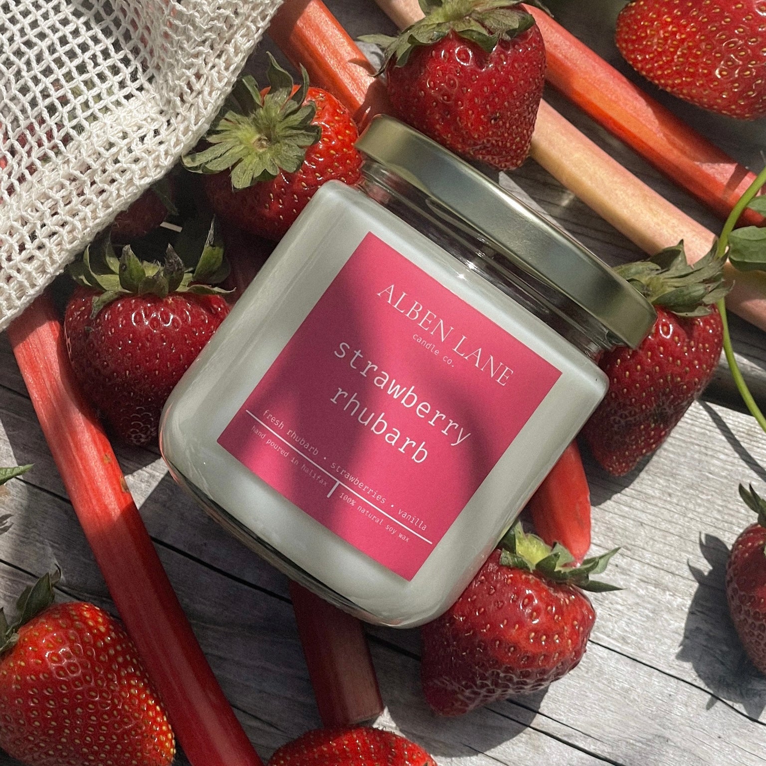 Alben Lane Candle Co. Jar Candle - Strawberry Rhubarb