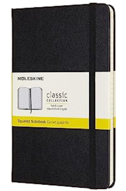 Moleskine Notebook Classic Medium Black Hard Cover - Squared
