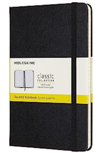 Moleskine Notebook Classic Medium Black Hard Cover - Squared