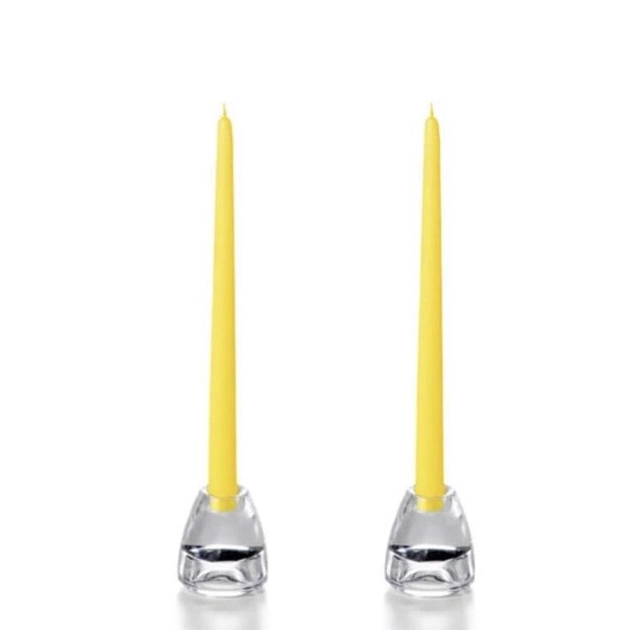 Set of 12" Taper Candles - Bright Yellow