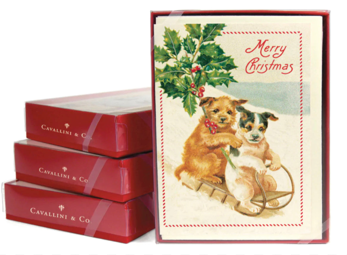 Cavallini & Co Boxed Notes - Christmas Dogs