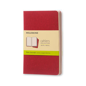 Moleskine Cahier 3 Pack Pocket Cranberry Red - Plain