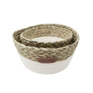 Woven Baskets Set of 2 - White/Natural