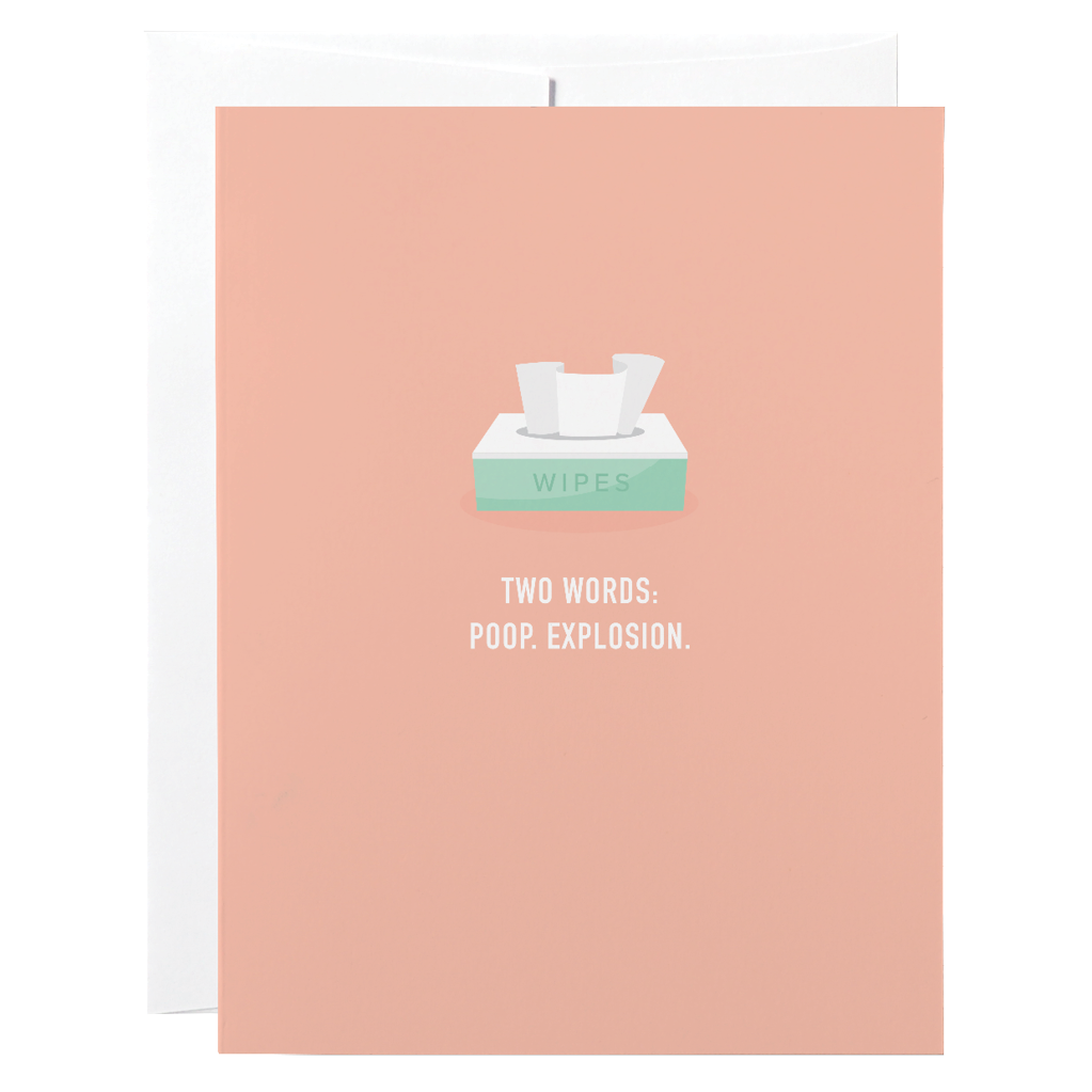 Classy Cards Greeting Card - Two Words: Poop. Explosion.
