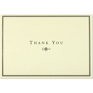 Peter Pauper Boxed Notes - Black and Cream Thank You