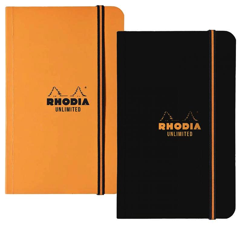 Rhodia Notebook Unlimited A6 Pocket Lined - Black or Orange
